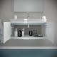 Mobile bagno da 80 + specchio con faretto Bianco laccato