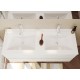 Composizione bagno Doppio lavabo cm 120 + specchio + faretto Rovere bianco