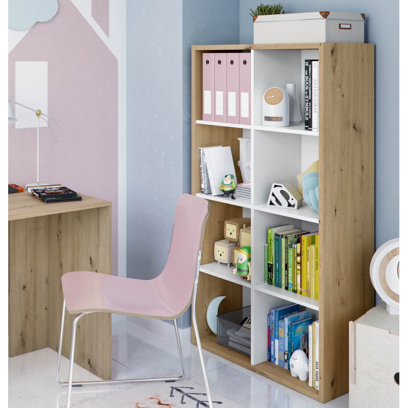 libreria cubi rovere bianco