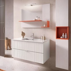 Mobile bagno sospeso 2 cassetti Bianco cm 100